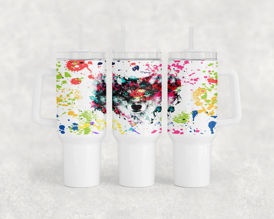 Watercolor Wolf 40oz Tumbler - 1607