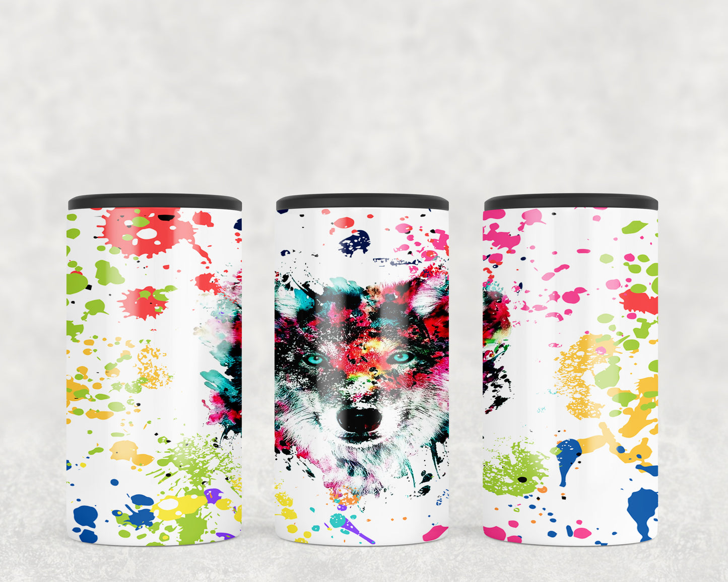 Watercolor Wolf 5-in-1 Can Hugger Tumbler - 1607