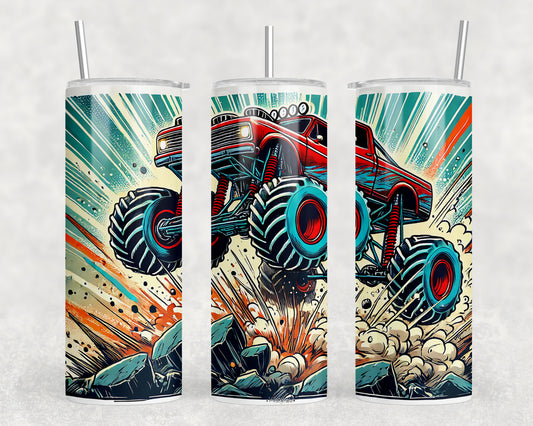 Monster Truck 3D 20oz Skinny Tumbler - 161