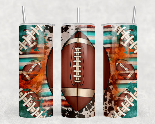 Serape Football 20oz Skinny Tumbler - 1623