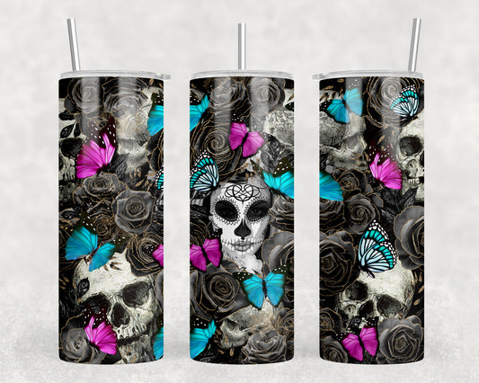 Sugar Skull 20oz Skinny Tumbler - 1626