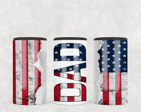 American Flag Dad 5-in-1 Can Hugger Tumbler - 1639