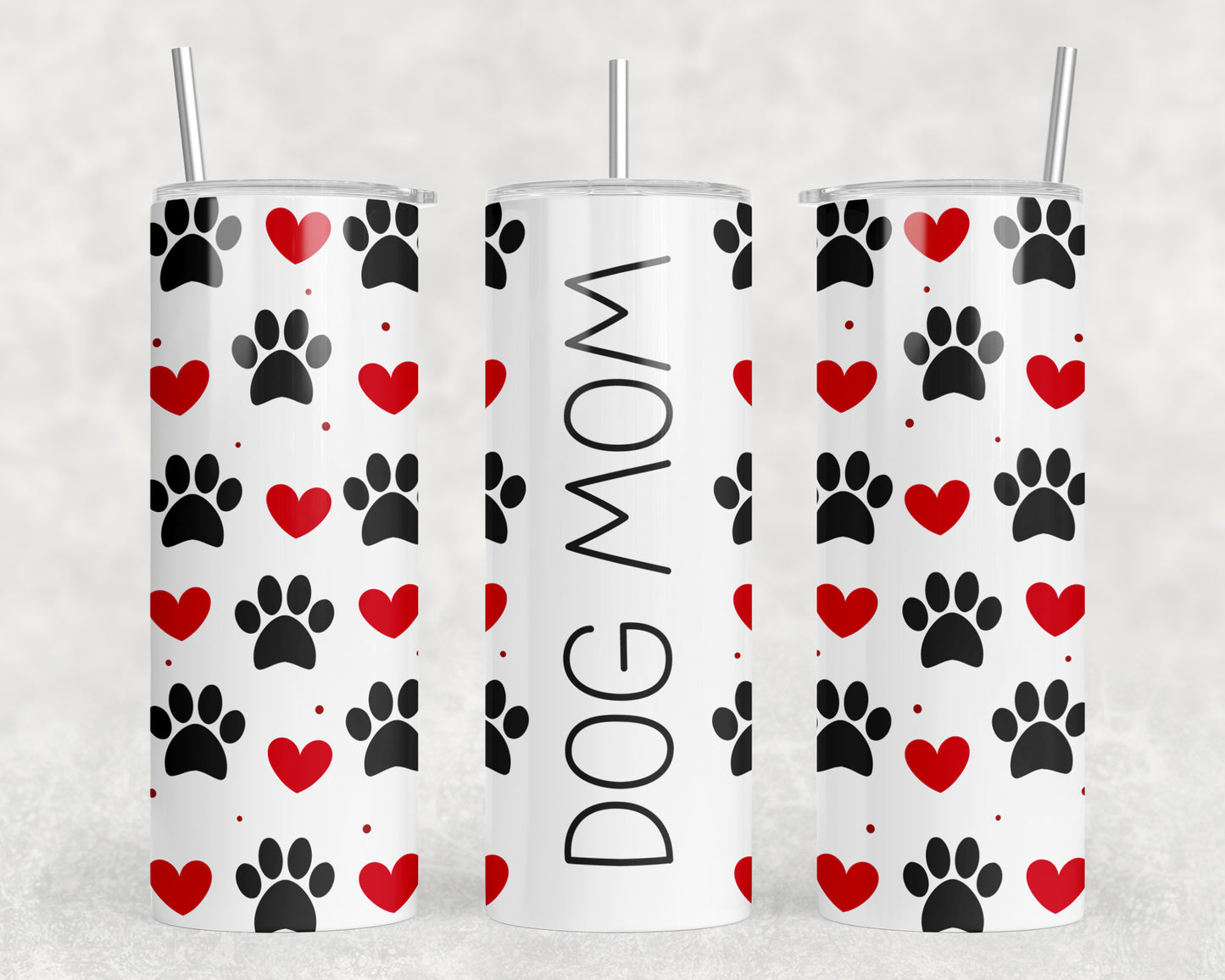 Dog Mom Paw Prints 20oz Skinny Tumbler - 1644