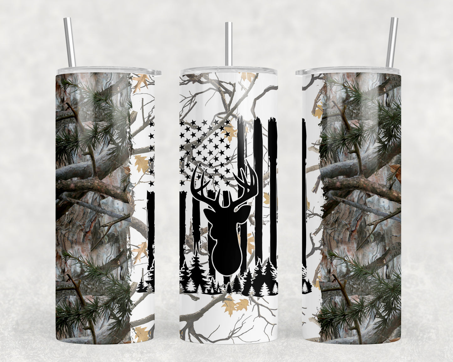 Camo Deer Buck 20oz Skinny Tumbler - 1648