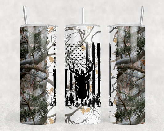 Camo Deer Buck 20oz Skinny Tumbler - 1648