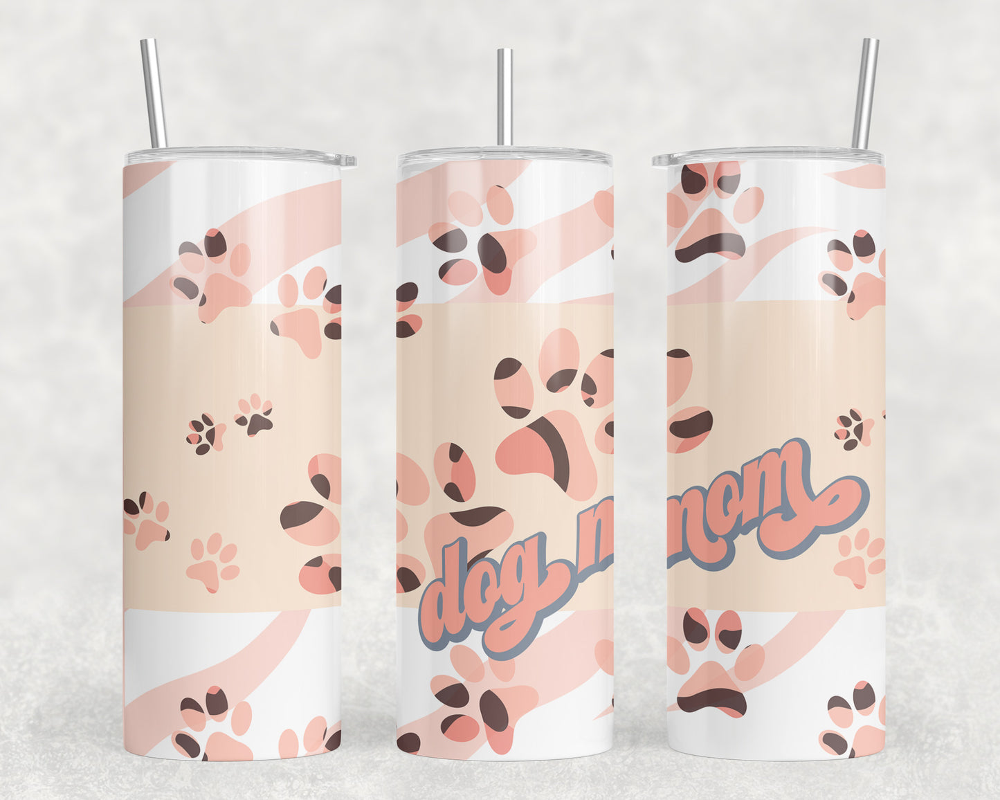 Dog Mom Paw Prints 20oz Skinny Tumbler - 1652