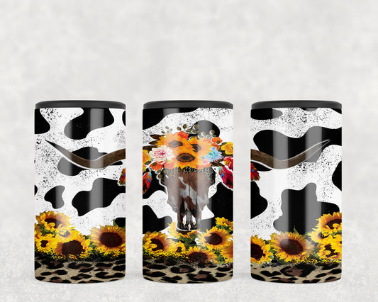 Cow Print Skull 5-in-1 Can Hugger Tumbler - 1656