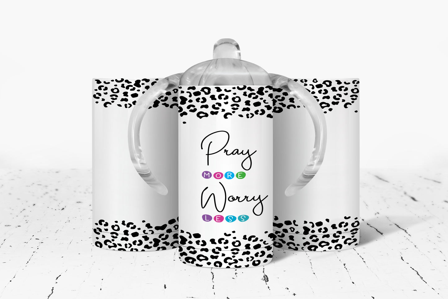 Pray More Worry Less Kids Dual Lid Sippy Cup Tumbler - 1680