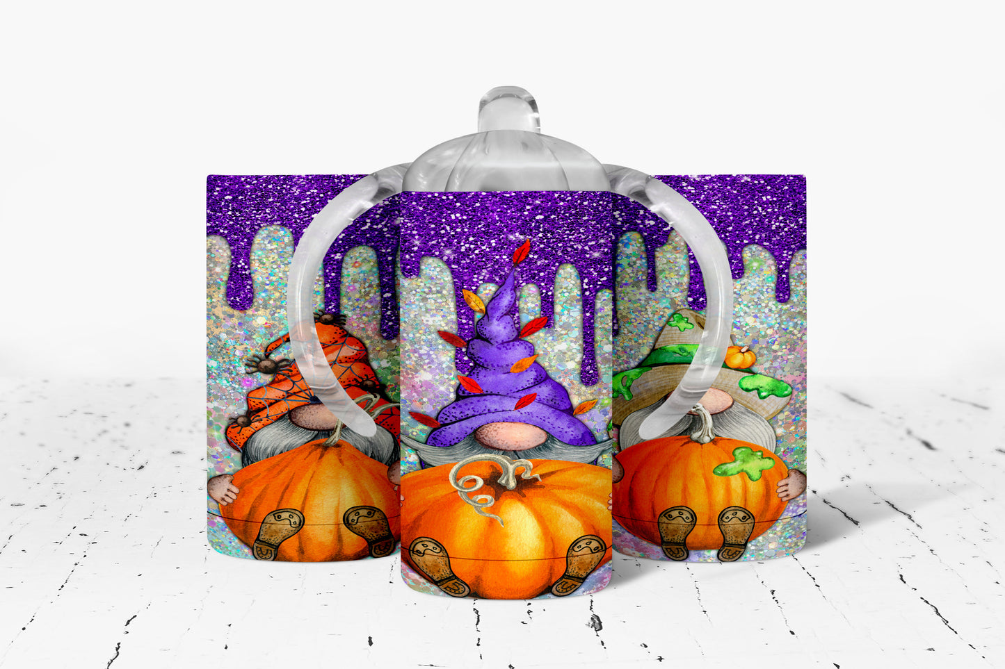 Halloween Gnomes Kids Dual Lid Sippy Cup Tumbler - 1687