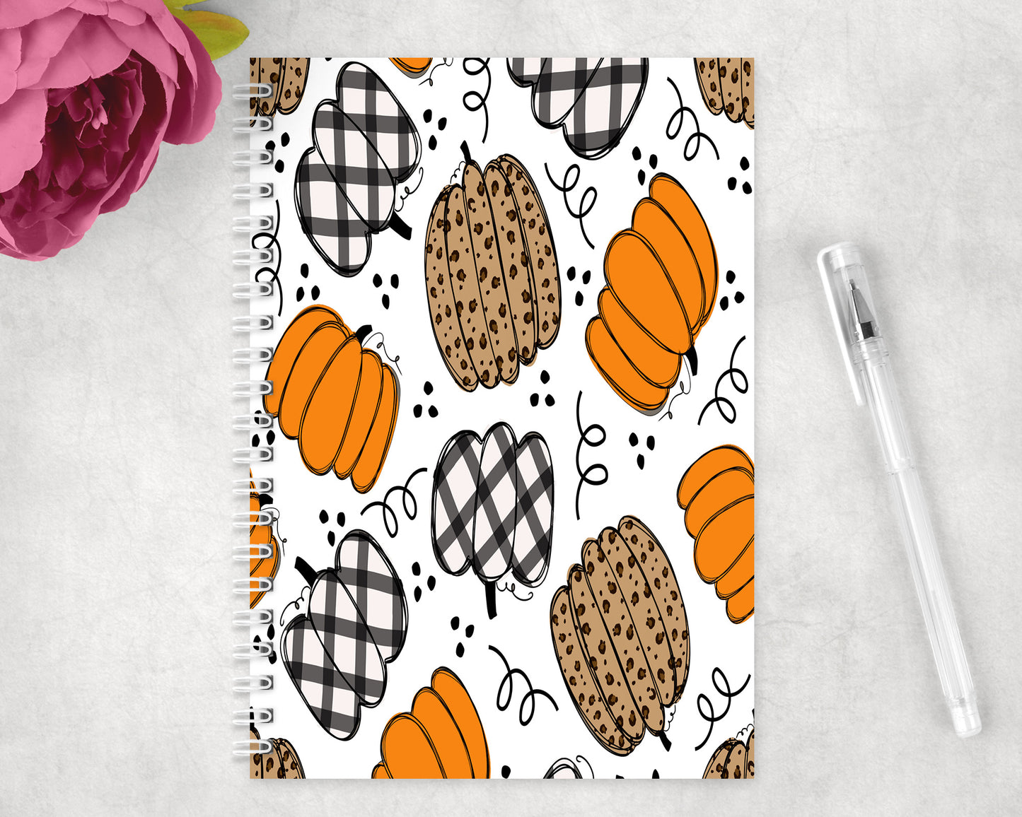 Fall Pumpkins Spiral Lined A5 Journal - 168