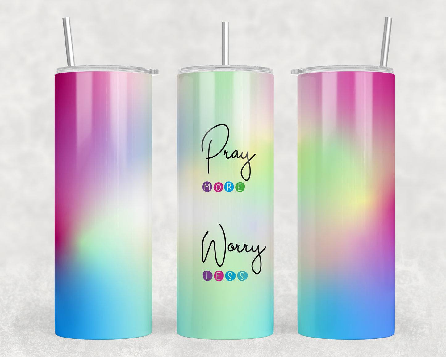 Pray More Worry Less 20oz Skinny Tumbler - 1691