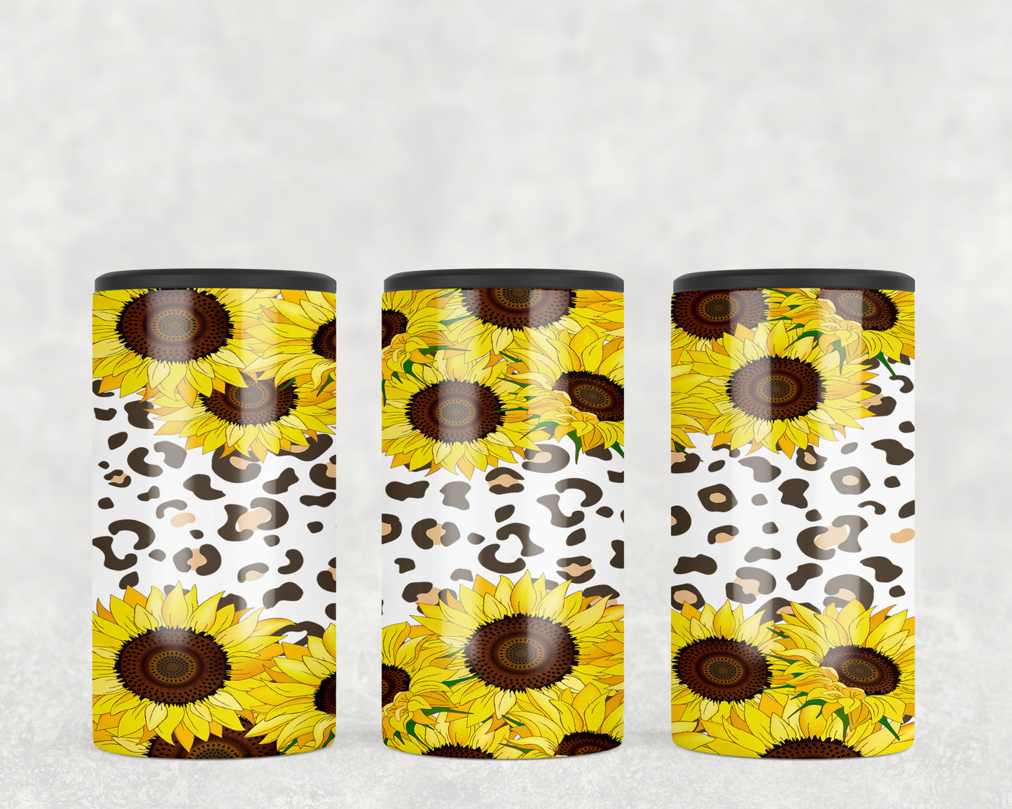 Leopard Print Sunflowers 5-in-1 Can Hugger Tumbler - 1695