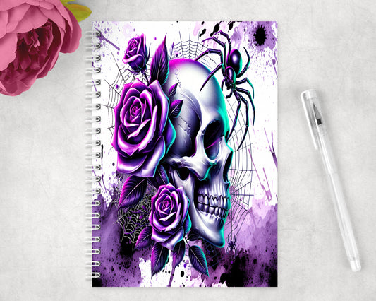 Skull and Roses Spiral Lined A5 Journal - 169