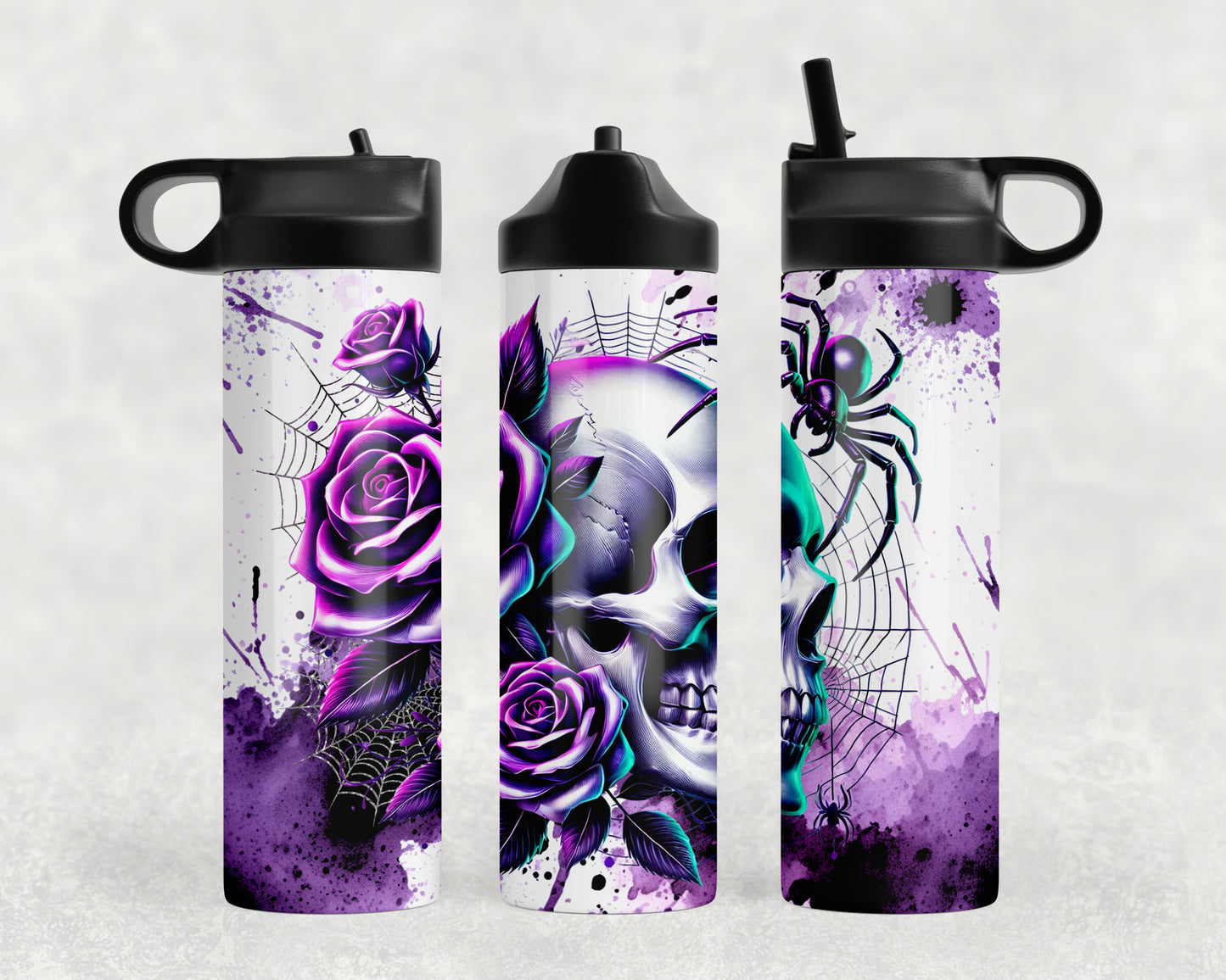 Skull and Roses Water Bottle - 169