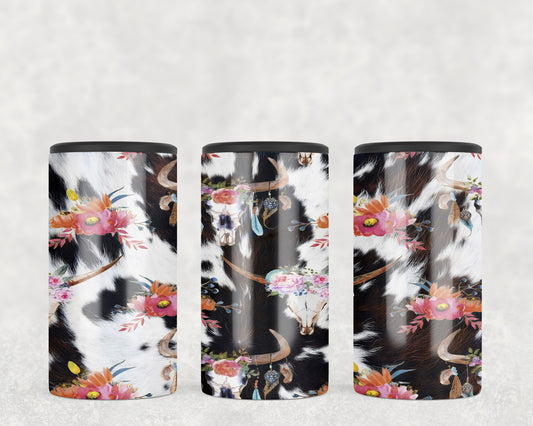 Printed Cowhide Mini Skulls 5-in-1 Can Hugger Tumbler - 1703