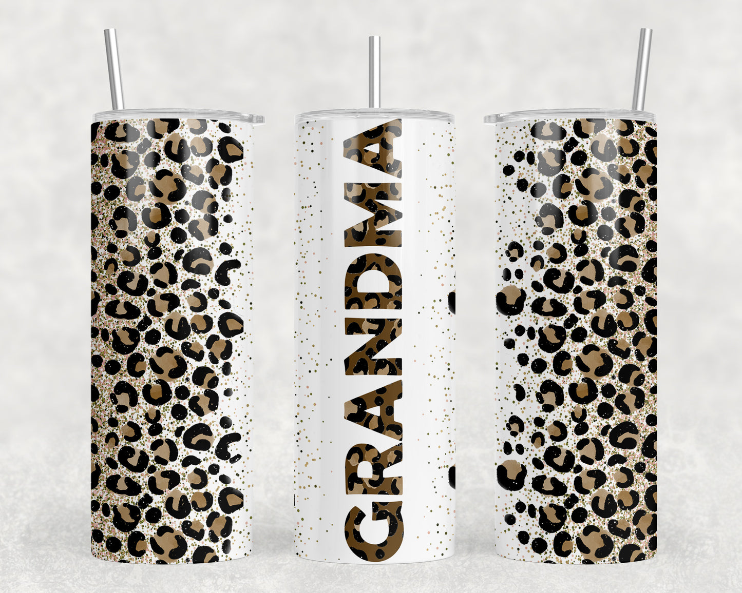 Leopard Print Grandma 20oz Skinny Tumbler - 1706