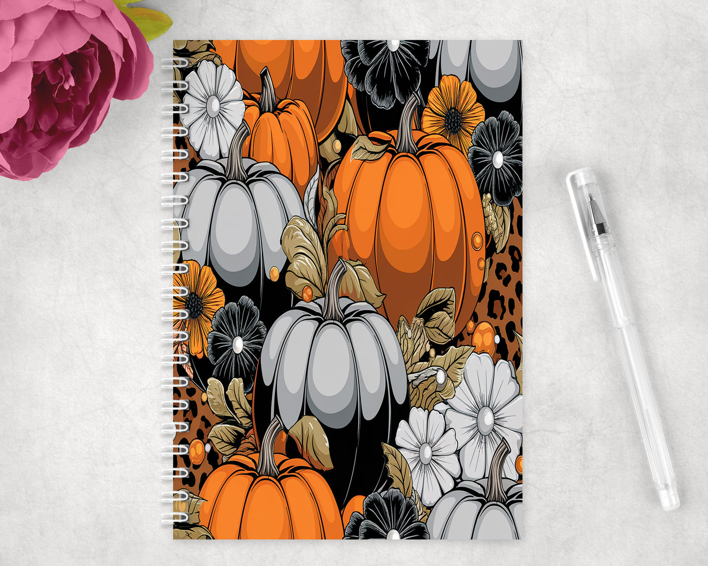 Fall Pumpkins Spiral Lined A5 Journal - 170