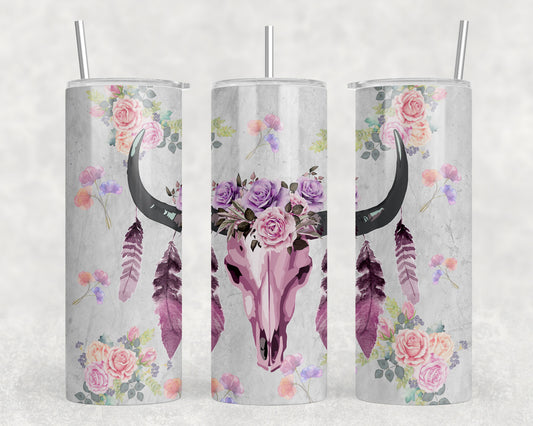 Western Skull 20oz Skinny Tumbler - 1712