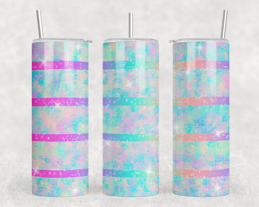 Neon Faux Printed Glitter 20oz Skinny Tumbler - 1714