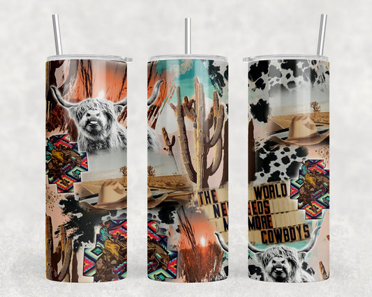 Western Collage  20oz Skinny Tumbler - 1721