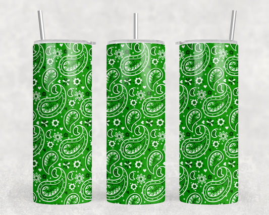 Green Paisley 20oz Skinny Tumbler - 1727