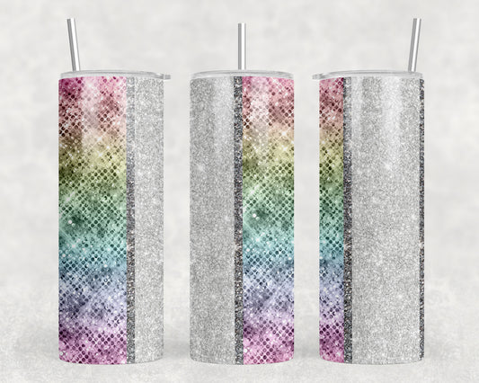 Faux Printed Glitter 20oz Skinny Tumbler - 1730