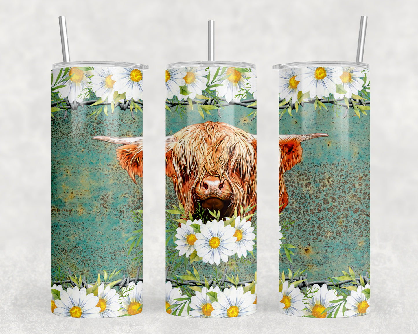 Highland Cow 20oz Skinny Tumbler - 1734