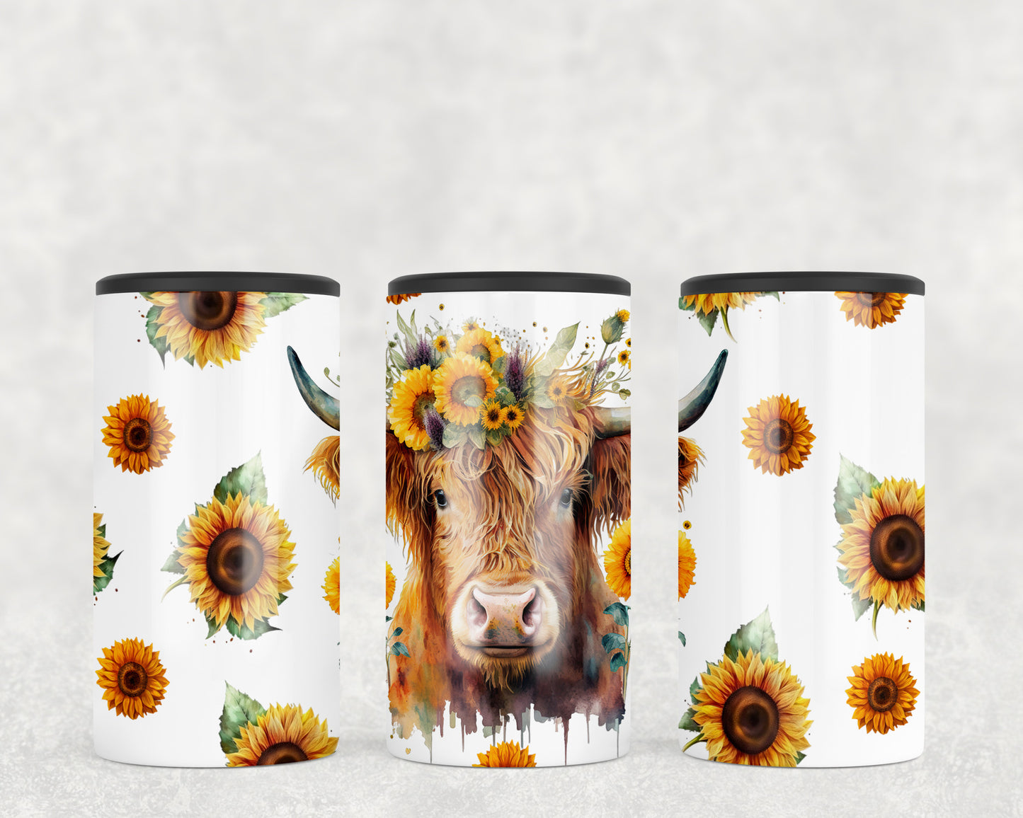 Sunflower Cow 5-in-1 Can Hugger Tumbler - 1740