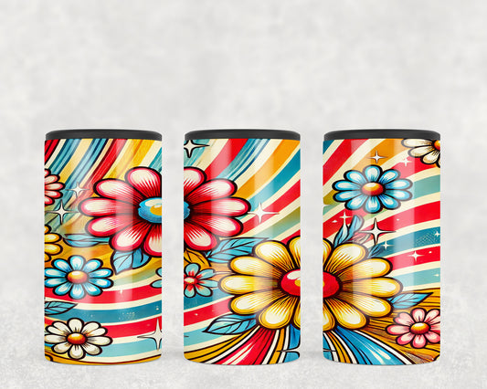 Retro Flowers 5-in-1 Can Hugger Tumbler - 174