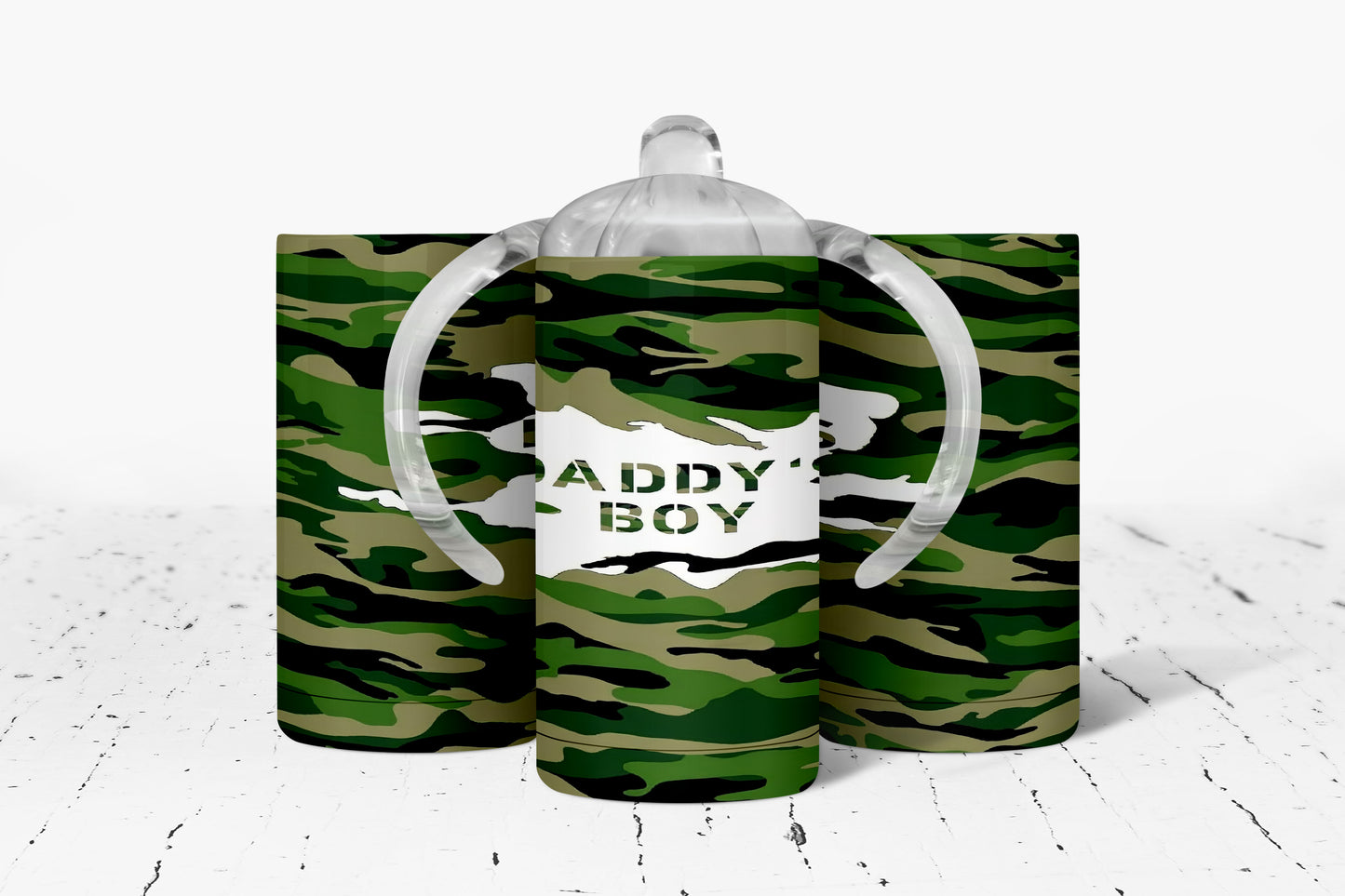 Daddy's Boy Camo Kids Dual Lid Sippy Cup Tumbler - 1764