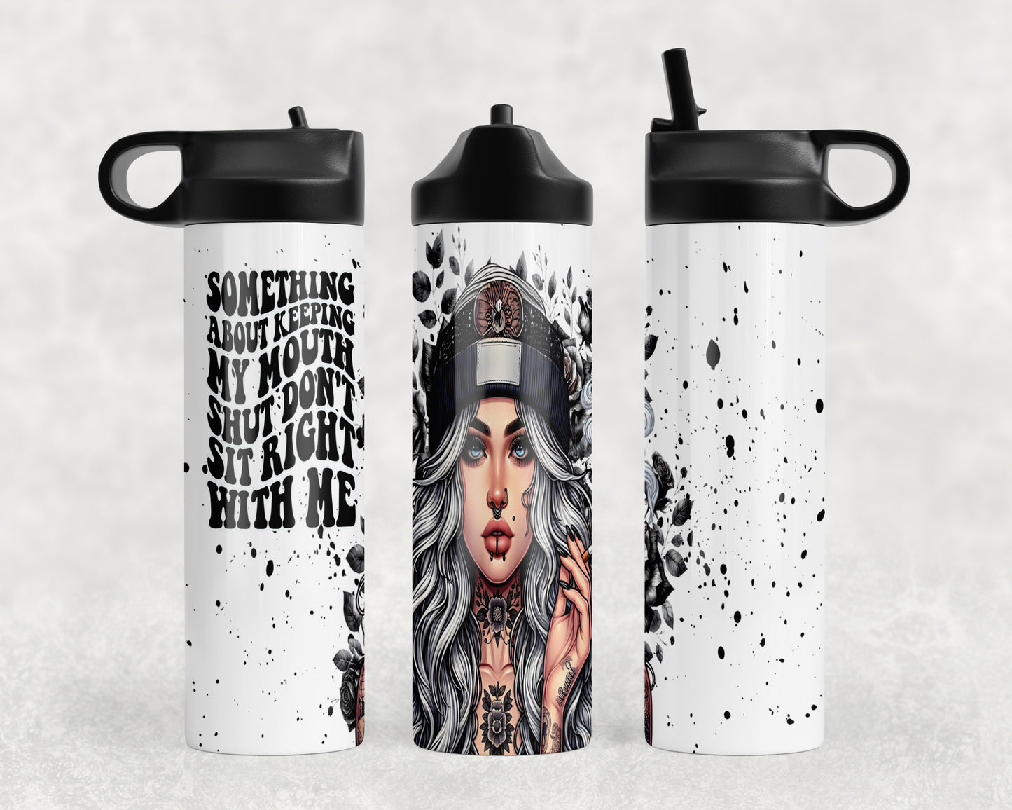 Funny Tattoo Girl Water Bottle - 176