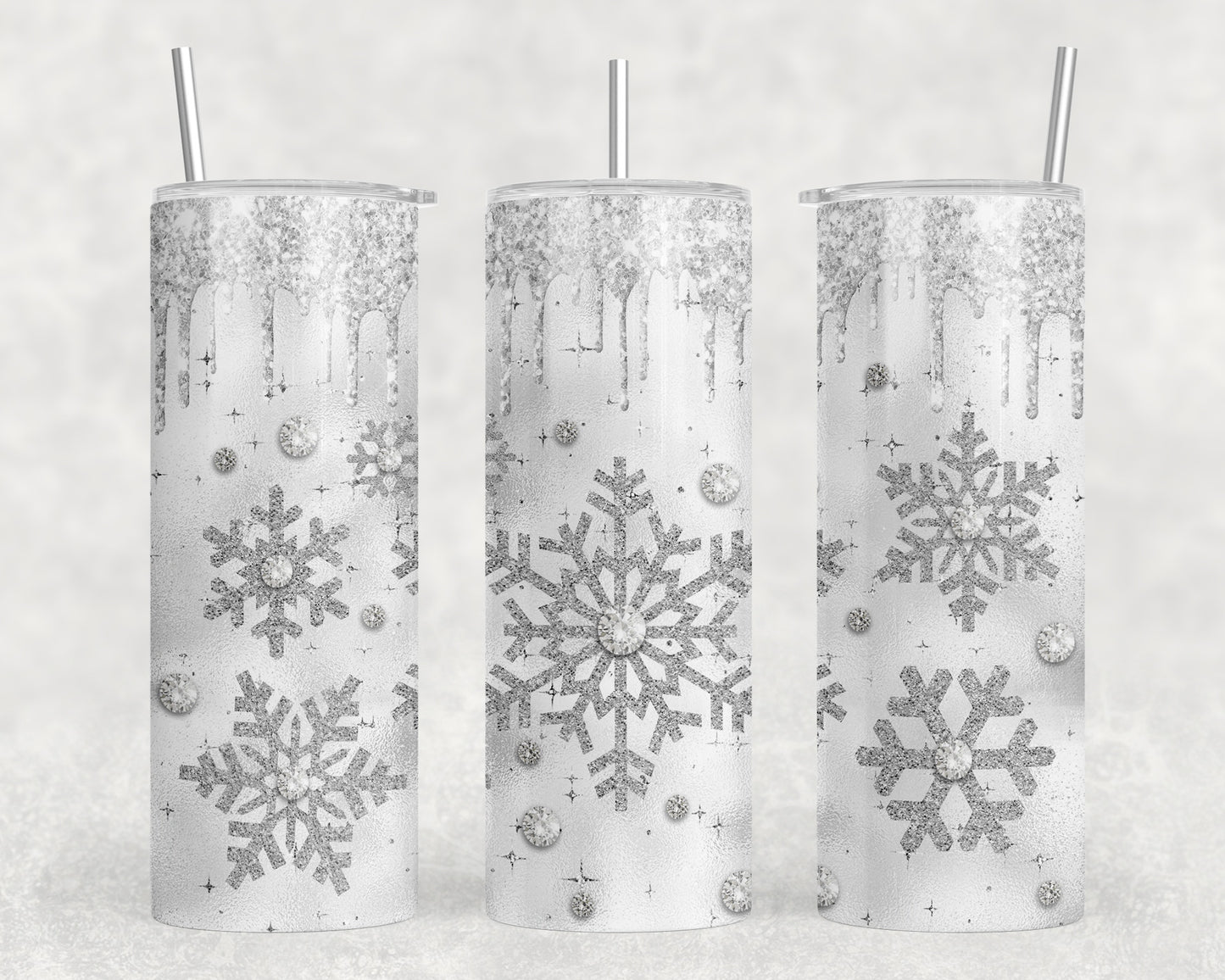 Winter Christmas Snowflakes 20oz Skinny Tumbler - 1775