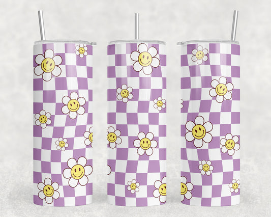 Retro Smiley Flowers 20oz Skinny Tumbler - 177