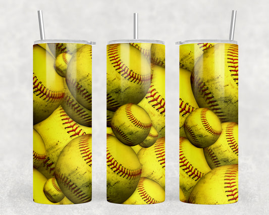 Softball 20oz Skinny Tumbler - 1793