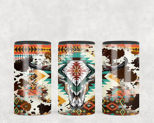 Western Aztec Skull 5-in-1 Can Hugger Tumbler - 1795