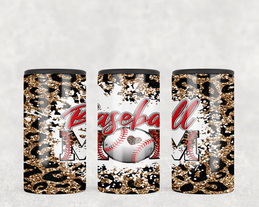 Leopard Print Baseball Mom 5-in-1 Can Hugger Tumbler - 1796