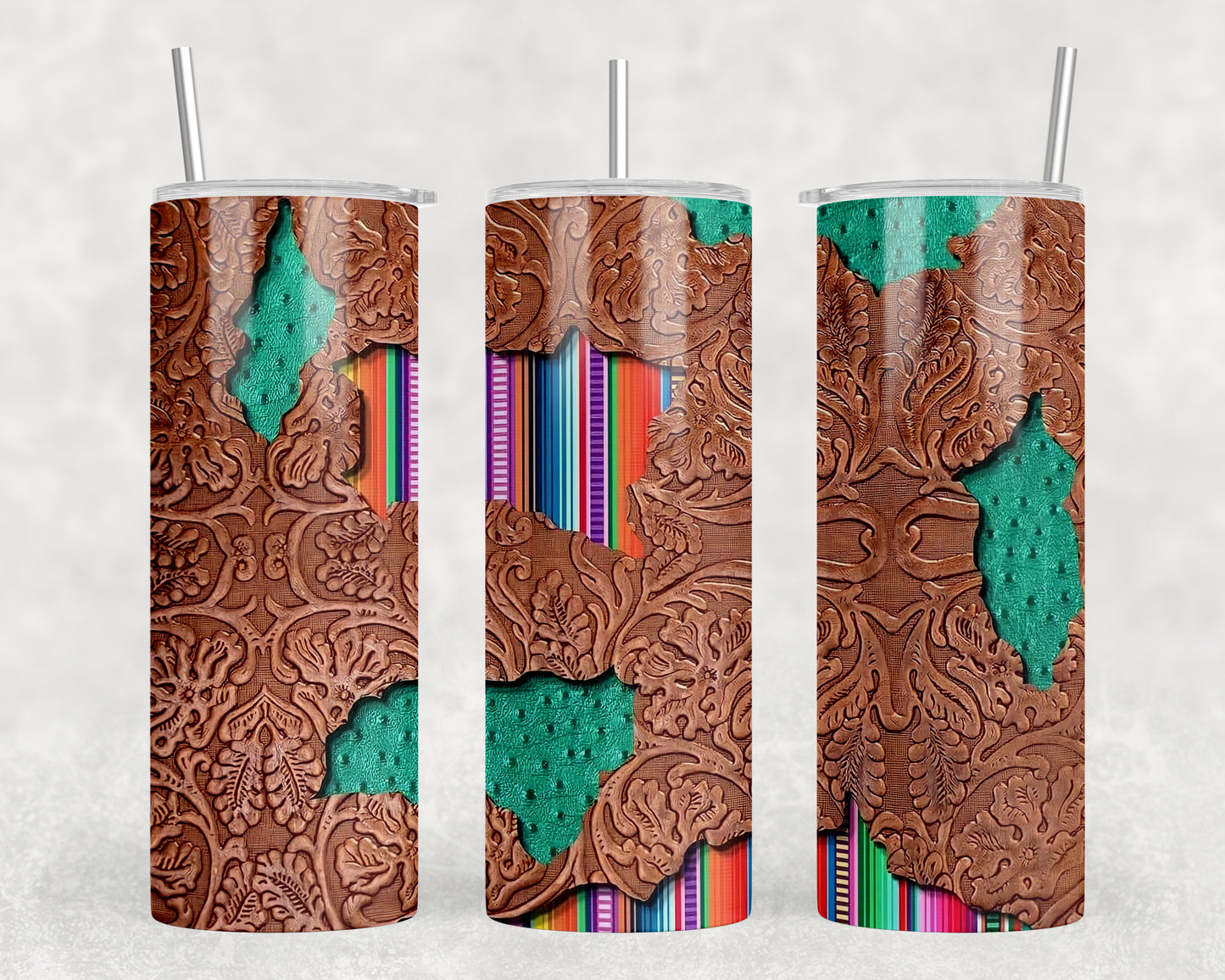 Printed Leather Serape 20oz Skinny Tumbler - 1798