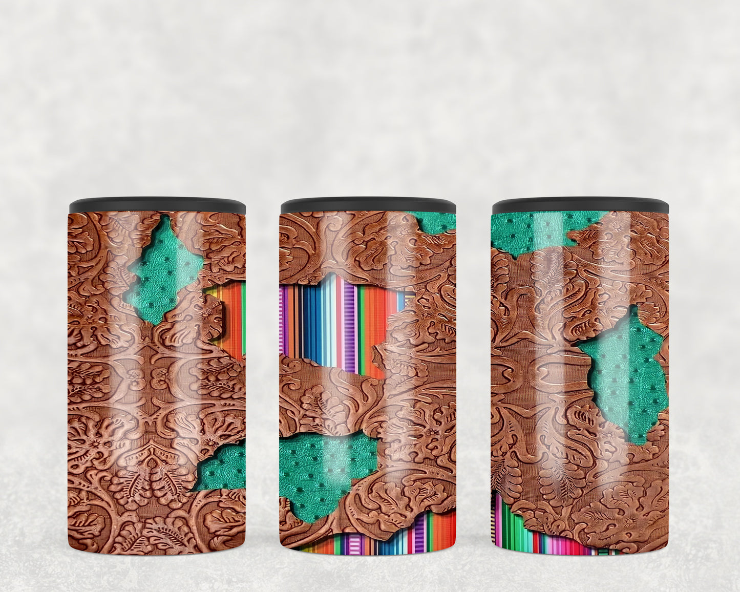 Printed Leather Serape 5-in-1 Can Hugger Tumbler - 1798