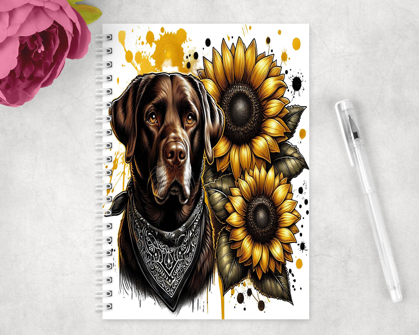 Labrador Dog Spiral Lined A5 Journal - 179