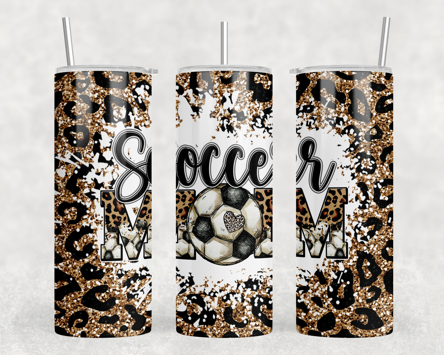 Leopard Print Soccer Mom 20oz Skinny Tumbler - 1808