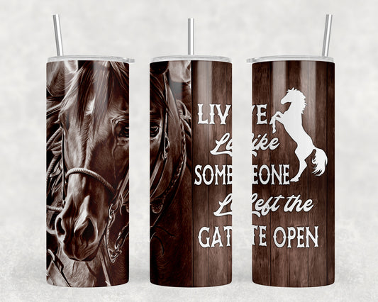 Horse Gate Open 20oz Skinny Tumbler - 1815