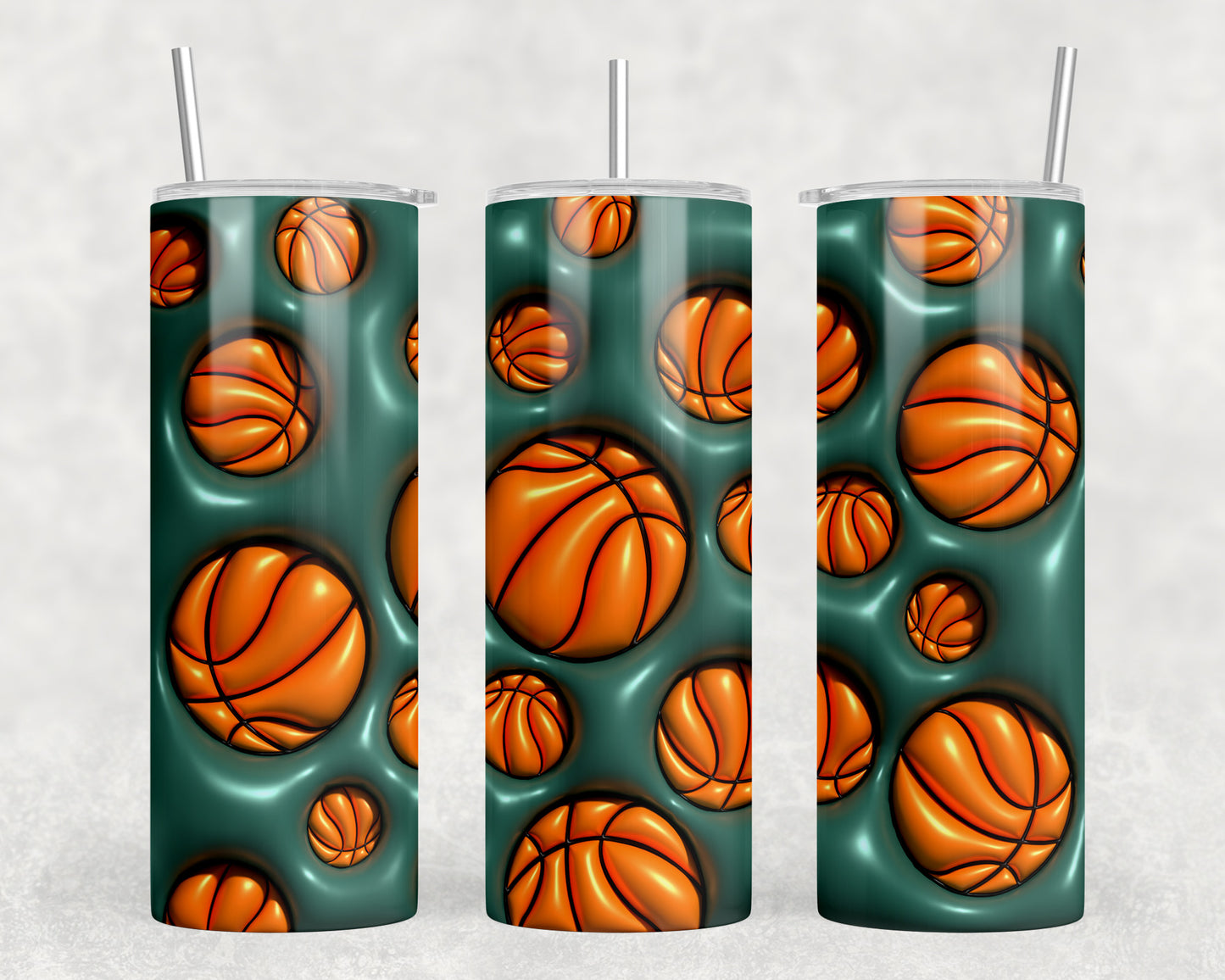 Inflated Basketball 20oz Skinny Tumbler - 1822