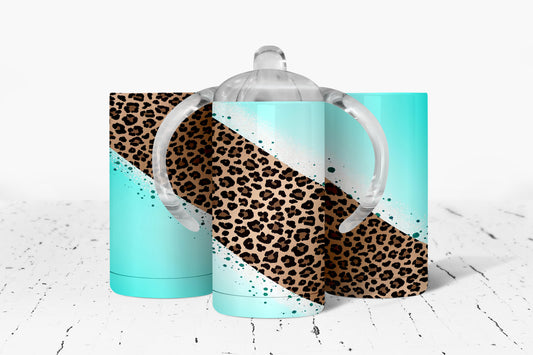 Leopard Print Kids Dual Lid Sippy Cup Tumbler - 1835