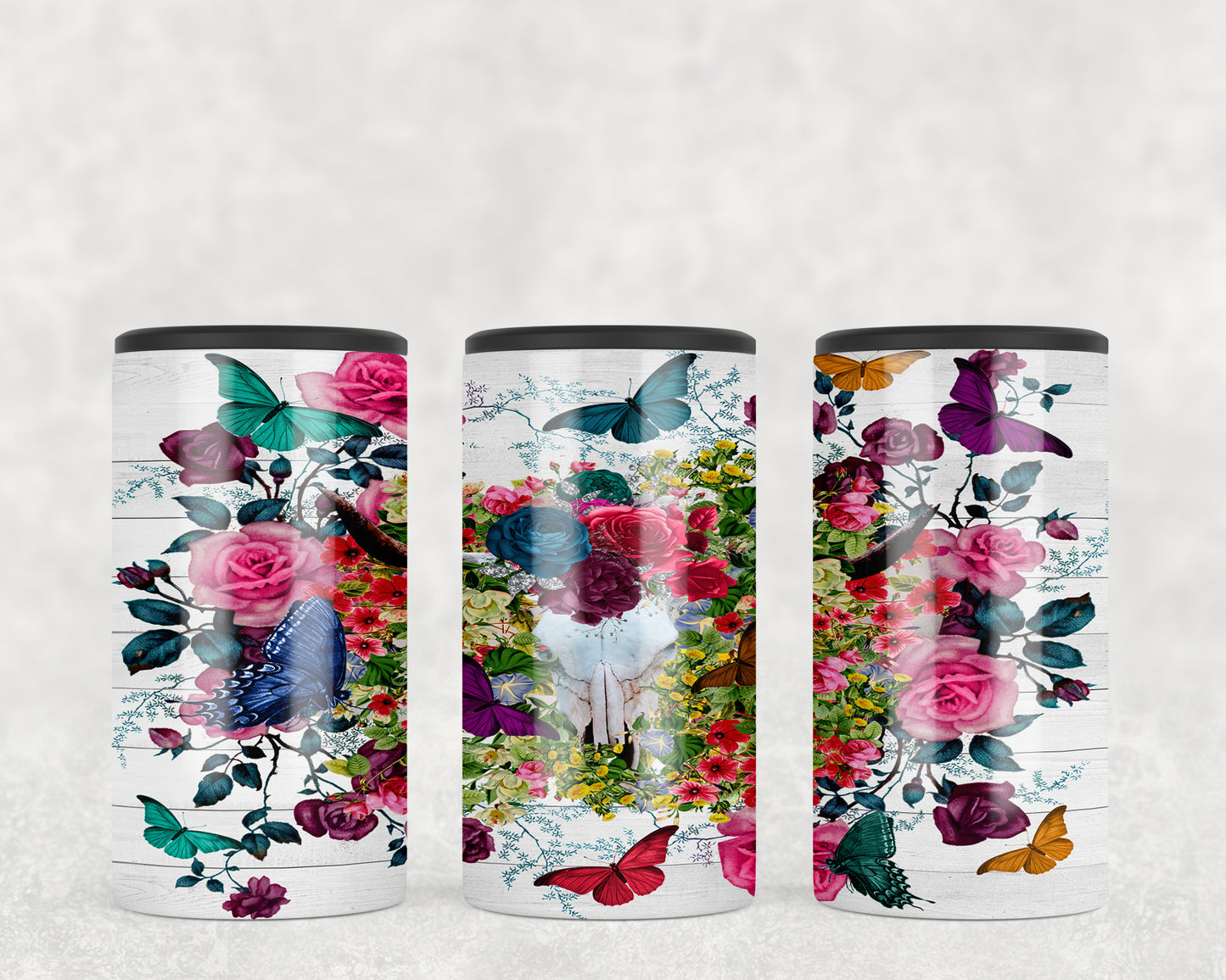 Floral Skull 5-in-1 Can Hugger Tumbler - 1845