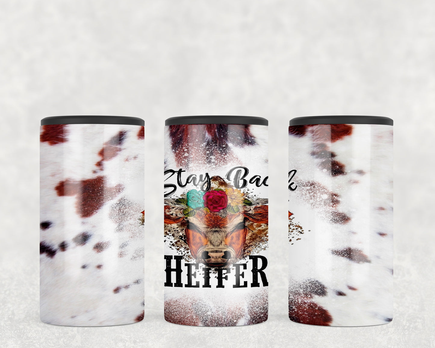 Printed Cowhide Heifer 5-in-1 Can Hugger Tumbler - 1856