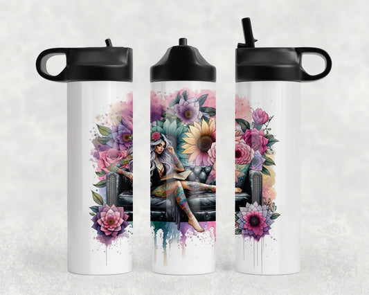 Tattoo Girl Water Bottle - 185