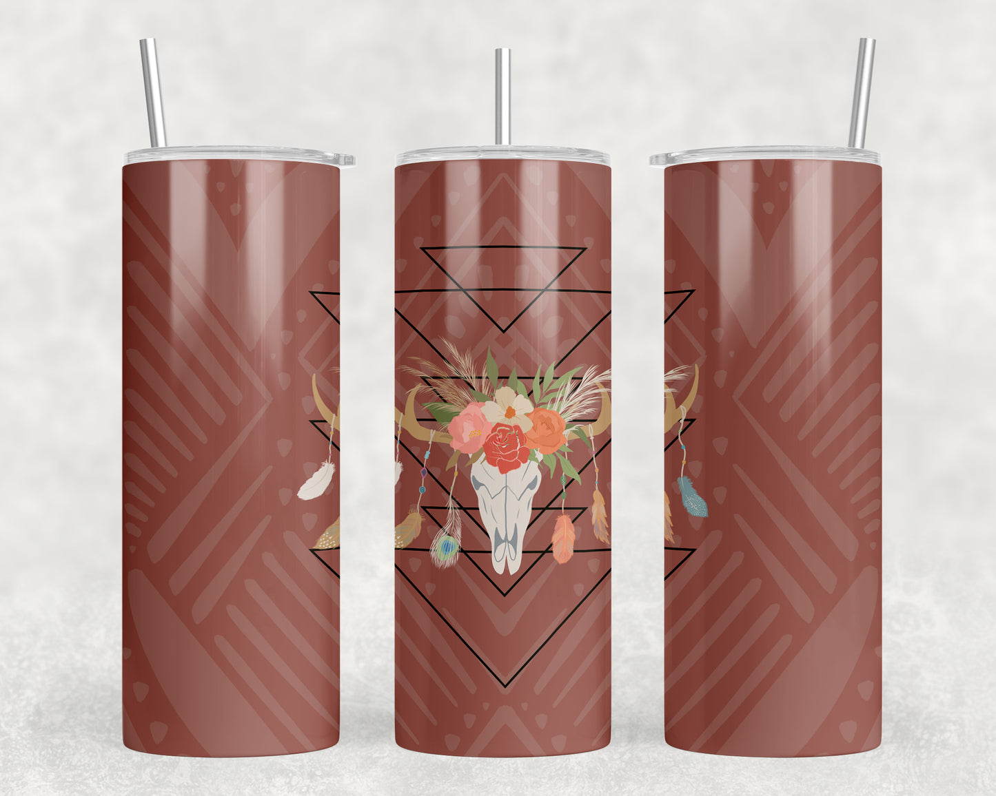 Aztec Skull 20oz Skinny Tumbler - 1884