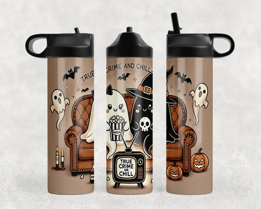 Cute Ghosts Halloween True Crime Water Bottle - 188