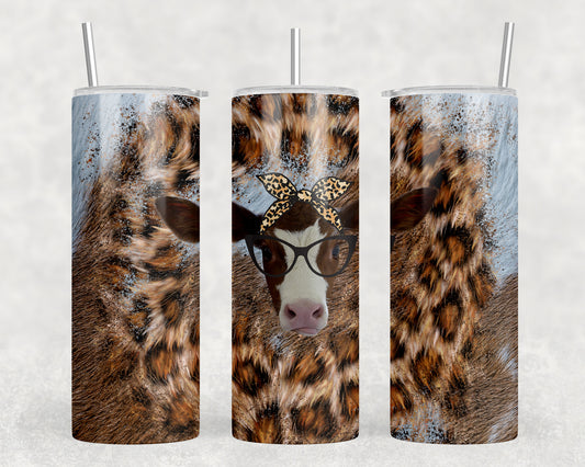 Leopard Print Cow 20oz Skinny Tumbler - 1908