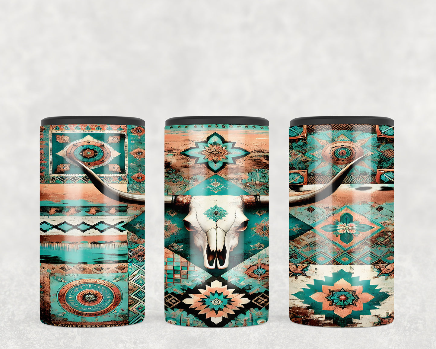 Western Aztec Skull 5-in-1 Can Hugger Tumbler - 191